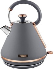 Tower T10044RGG Cavaletto Pyramid Kettle, 3kW, 1.7 L, Rose Gold & Grey