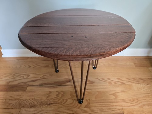 Bourbon barrel top side table - barrel,