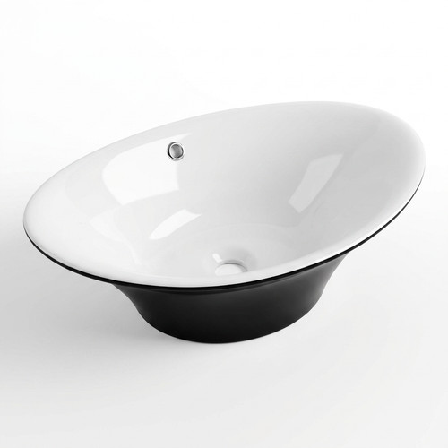 White oval countertop basin - white,