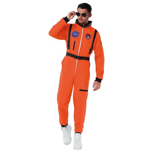 Men orange astronaut - men`s, costume