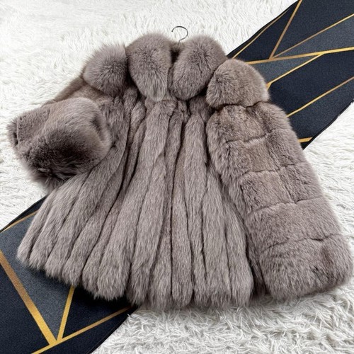 Sable fox fur coat genuine - fox,