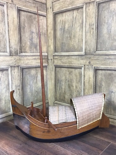 Vintage wooden model boat - vintage,