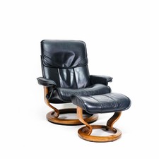Ekornes stressless chair Admiral (L) with stool black leather relax chair