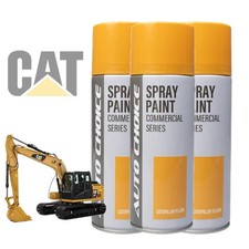 CATERPILLAR Gloss Tractor Spray Paint Aerosol Rattle Can CAT Yellow  - 400ml x3
