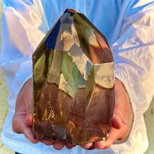 2.1LB Rare Natural Citrine Quartz Blue Needle Polishing Rough crystal Healing