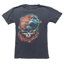 Grateful Dead Shirt Distressed Faded Band Skull Roses Concert Rock Metal USED