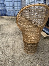 Vintage Rattan Wicker Peacock