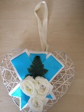 Turquoise and ivory pew - and,