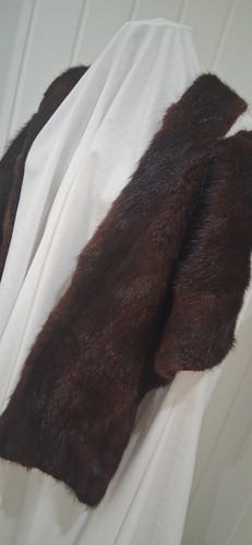 Vintage dark brown real fur - real,