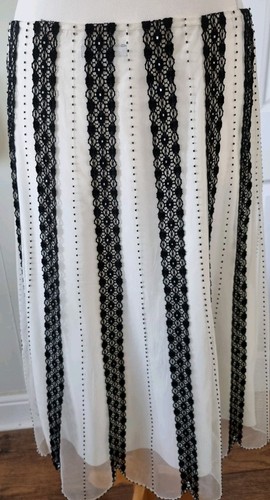 Coast skirt uk14 cream black - uk14,
