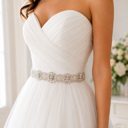 Crystal peral bridal dress - crystal,
