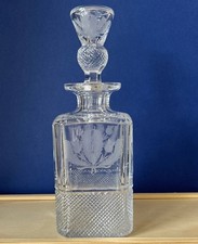 Edinburgh Crystal Thistle Pattern - Spirit Decanter - signed