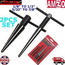 2pc Taper Reamer Set Hole Enlarger Deburring Tool for Cast Sheet Metal 1/8–7/8"