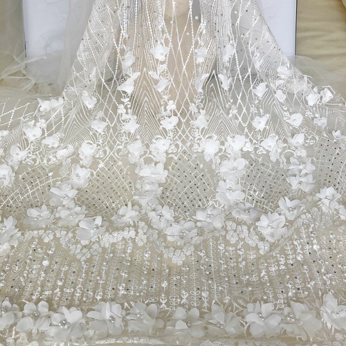 Ivory beaded lace - ivory,