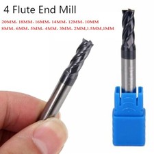 Solid Carbide End Mill 4 Flute Tungsten Milling Cutter Steel 1/2/3/4/6/8/10/12mm