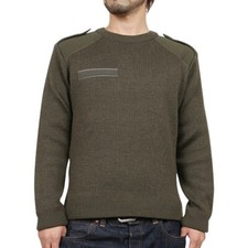 vintage 1980s French army sweater jumper pullover sweatshirt military olive