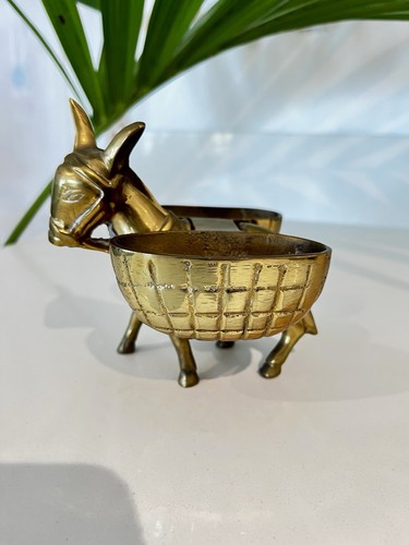 Vintage solid brass donkey - vintage,
