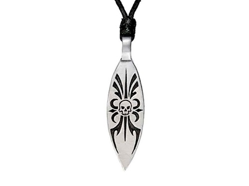 Skull surf board - surf, pewter