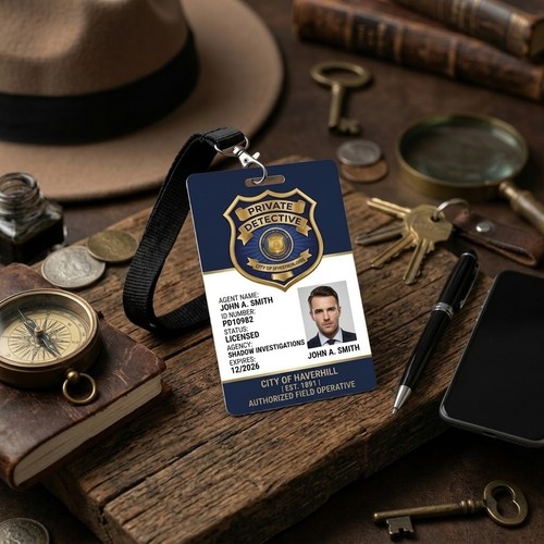 Private investigator card - investigator, id