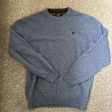 Hackett Men’s Blue Jumper Knit Sweater 100% Lambswool Size L / Large Crew