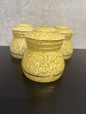 1930's Art Deco Set of Three Marbled Mottled Gilt Lamp Light Shades Vintage