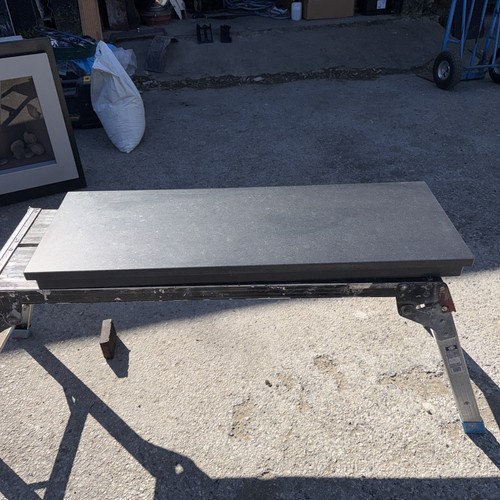 Black honed granite hearth - ,