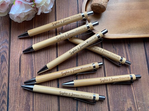 Engraved bamboo pen custom