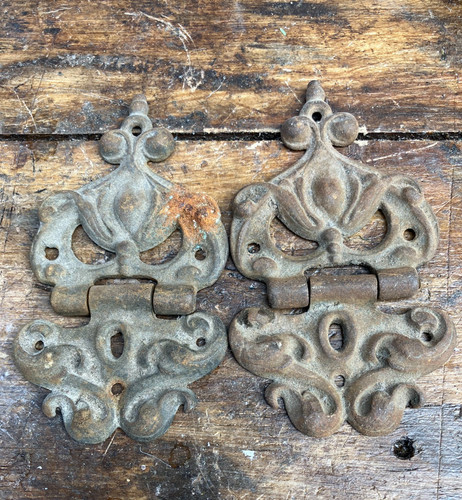 Old hinges gothic ornate - hinges,