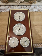WM Widdop Vintage Clock, Barometer, Thermometer And Hygrometer