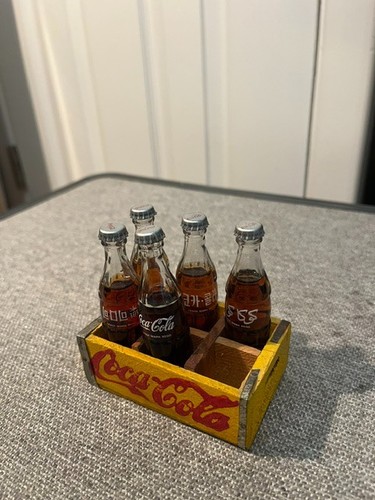 Coca cola miniature wood crate - cola,