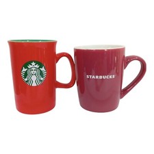 Starbucks Coffee Mugs '20 '24 Christmas Burgundy Red 10oz Collectable Set of 2