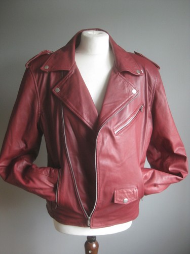 Mens red leather jacket brando - red,