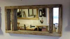 Cotswold Driftwood Farmhouse style mirror with candle shelf