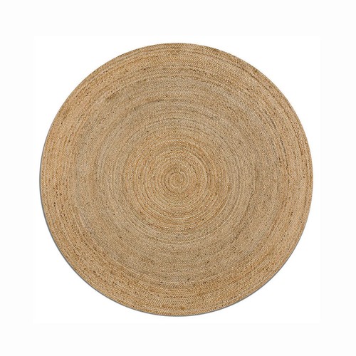 Rug round jute farmhouse - rug,