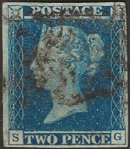 1841 two penny blue - qv,