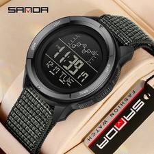 Fashion Outdoor Digital Watch Men Students Nylon Band Military Sports Wristwatch