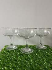 3x Vintage Etched Champagne