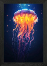 Jellyfish V2 Framed Wall Art