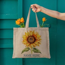 Personalised Sunflower Shopping Bag Flower Reusable Tote Shopper Handbag KTB33