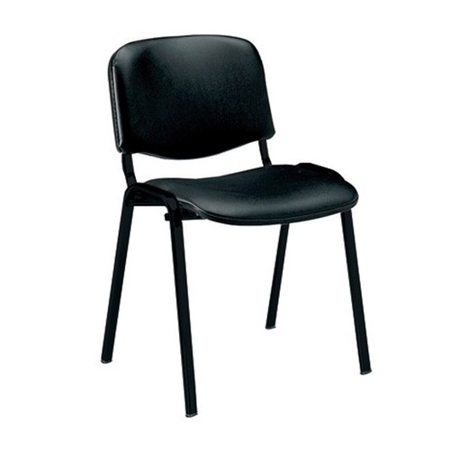 Blk vinyl iso stack chair - stack,