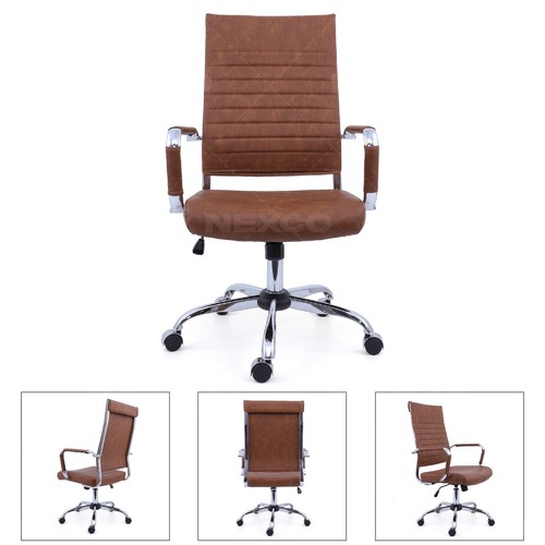 Faux leather brown office - faux,