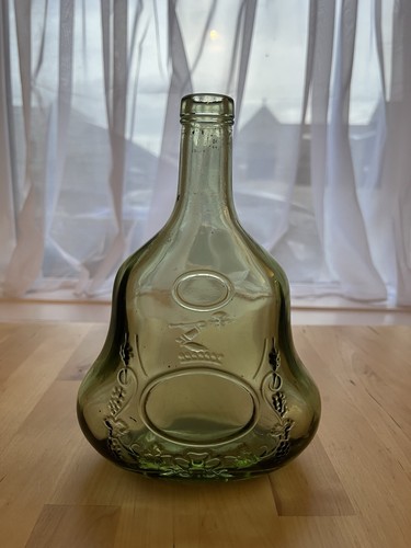 Vintage green glass hennessy - green,
