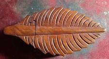 Leaf Shaped Wooden Puzzle Box