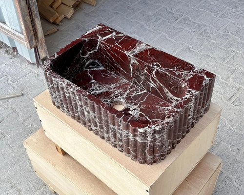 Rosso levanto marble vessel - rosso,