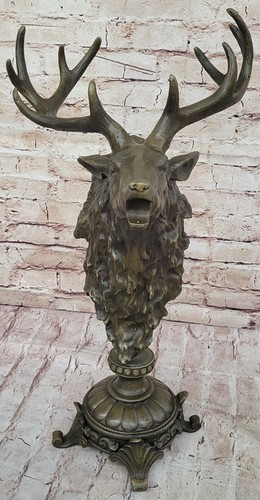 Bronze sculpture elk deer stag - bronze,