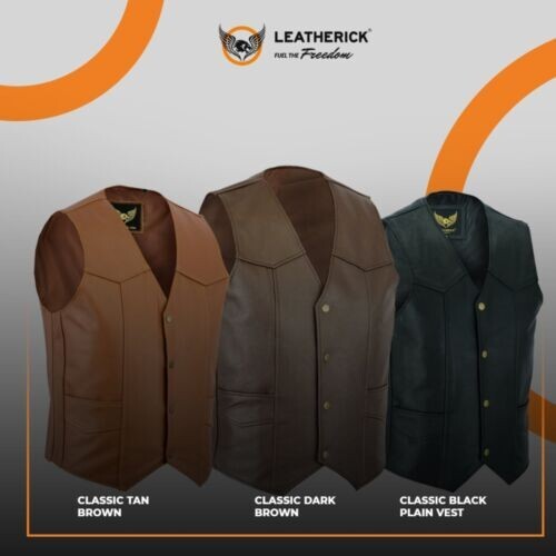 Men real leather - classic, plain