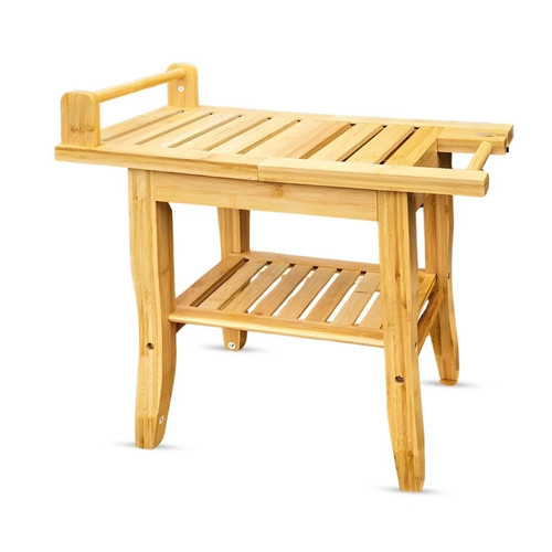 Bamboo bath shower bench - shower,