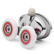 Pack of 2 x  Bottom Shower Door Rollers/Wheels 23mm dia L077-1  Chrome Plastic