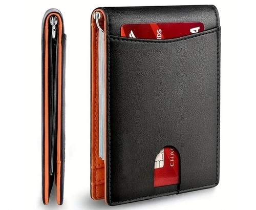 Genuine leather slim wallet - slim,