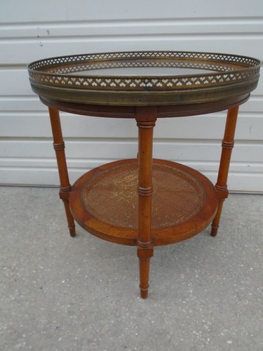 Round faux bamboo side - faux,
